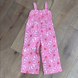 Zara Pink and White Floral Kids Jumpsuit